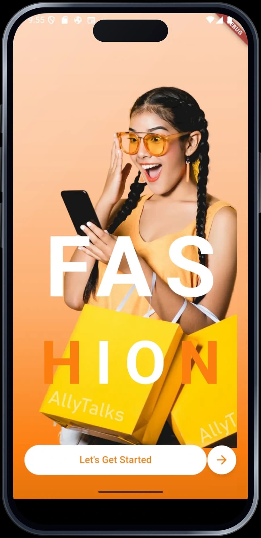 Écran Android de l'application My Shop