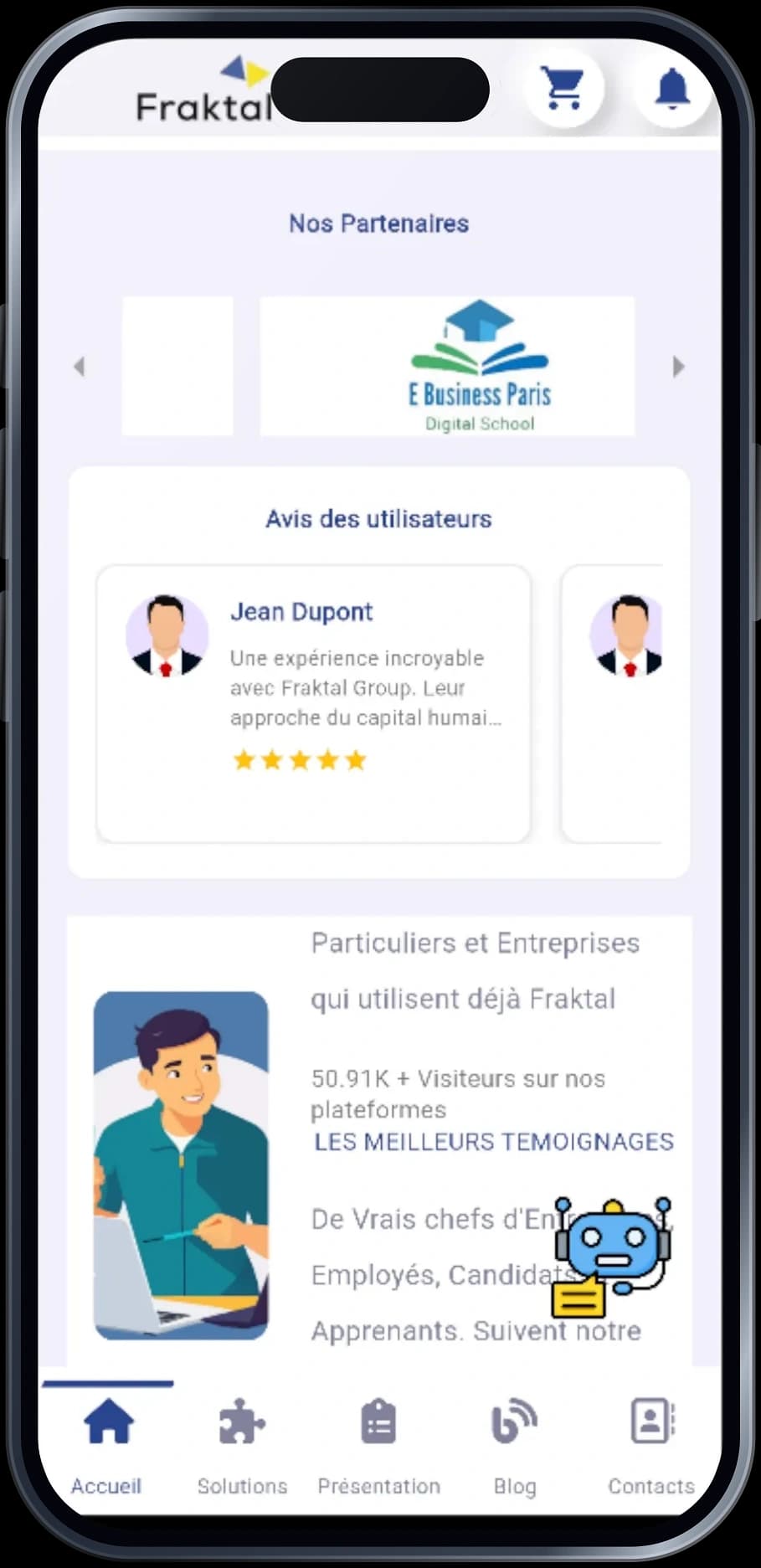 Fraktal Group — Plateforme web — capture 2